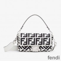 Fendi Baguette Bag In FF Motif Canvas Black/White