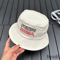 Fendi Bucket Hat In Fendi Roma Canvas White