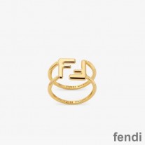 Fendi FF Rings In Metal Gold