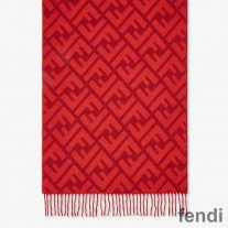 Fendi FF Scarf In Cashmere Red