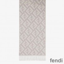 Fendi FF Scarf In Cashmere White