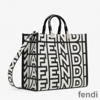 Fendi Medium Sunshine Shopper Bag In Fendi Roma Capsule Leather Black/White