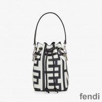 Fendi Mini Mon Tresor Bucket Bag In Fendi Roma Capsule Leather Black/White