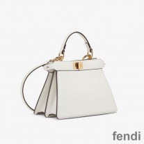 Fendi Petite Peekaboo ISeeu Bag In Nappa Leather White