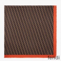 Fendirama FF Shawl In Silk Brown/Red