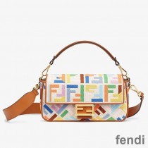 Fendi Baguette Bag In FF Motif Canvas Multicolor