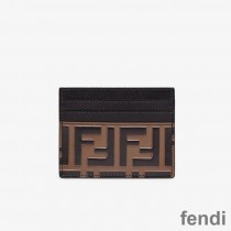 Fendi Card Holder In FF Motif Nappa Leather Black