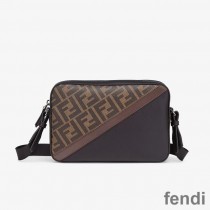 Fendi Compact Camera Case In FF Motif Fabric Brown/Coffee