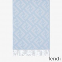 Fendi FF Scarf In Cashmere Blue