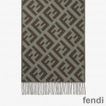 Fendi FF Scarf In Cashmere Green