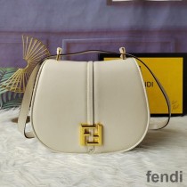 Fendi Medium C'mon Bag In Calf Leather White