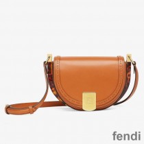 Fendi Moonlight Bag In ROMA Logo Calf Leather Brown