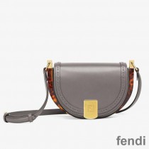 Fendi Moonlight Bag In ROMA Logo Calf Leather Grey