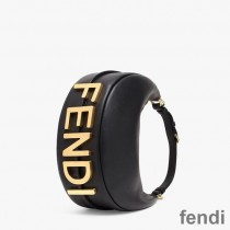 Fendi Small Fendigraphy Hobo Bag In Calf Leather Black