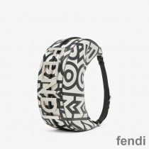 Fendi Small Fendigraphy Hobo Bag In Fendi Roma Capsule Leather Black/White