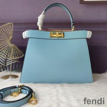 Fendi Small Peekaboo Iseeu Bag In Nappa Laether Sky Blue