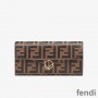 F is Fendi Continental Wallet In FF Motif Calf Leather Brown