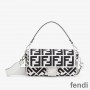 Fendi Baguette Bag In FF Motif Canvas Black/White
