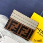 Fendi Card Holder In FF Motif Nappa Leather Grey