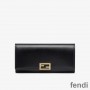 Fendi FF Continental Wallet In Calf Leather Black