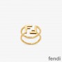 Fendi FF Rings In Metal Gold