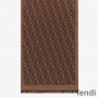 Fendi FF Scarf In Silk and Wool Brown