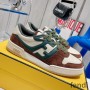 Fendi Match Compact Sneakers Unisex Suede Green