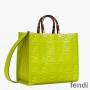 Fendi Medium Sunshine Shopper Bag In FF Motif Nappa Leather Green