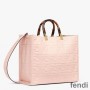 Fendi Medium Sunshine Shopper Bag In FF Motif Nappa Leather Pink