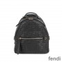 Fendi Mini Backpack In FF Motif Nappa Leather Black