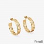 Fendi Small Forever Hoop Earrings In Metal Gold
