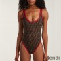 Fendi Swimsuit Women FF Motif Lycra Brown/Red