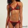 Fendi Triangle Bikini with Ties Women FF Motif Lycra Brown/Red