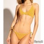 Fendi Triangle Bikini with Ties Women Jacquard FF Motif Lycra Yellow