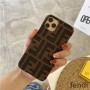 Fendi iPhone Case In FF Motif Fabric Brown